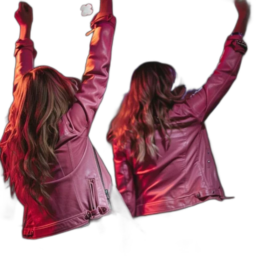 jacket, red, two, women transparent PNG cut-out