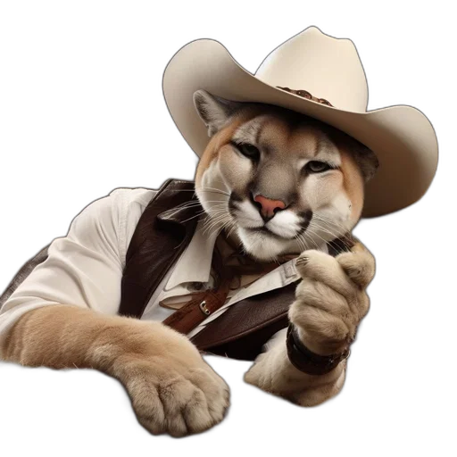 animal, hat, staff, photorealistic transparent PNG cut-out