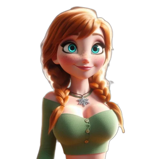dress, jewelry, face, 3d render transparent PNG cut-out