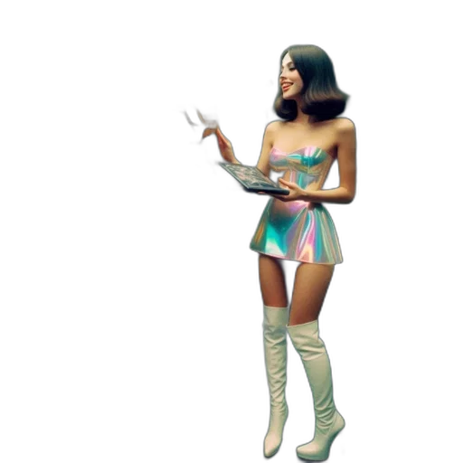 dress, robot, concept art, 3d render transparent PNG cut-out