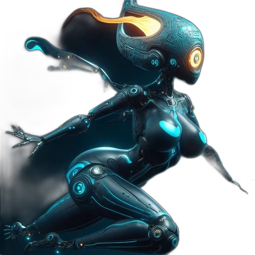 robot, creature, concept art, 3d render transparent PNG cut-out