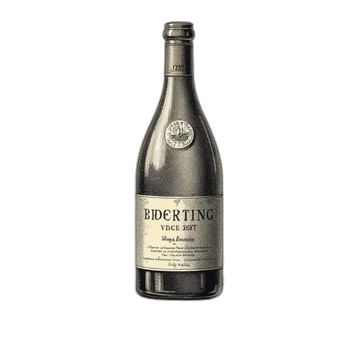 bottle, 3d render, 1876, wine transparent PNG cut-out