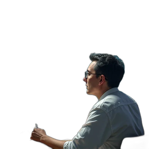 staff, face, jacket, robot transparent PNG cut-out