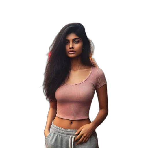 dress, hair, jacket, staff transparent PNG cut-out
