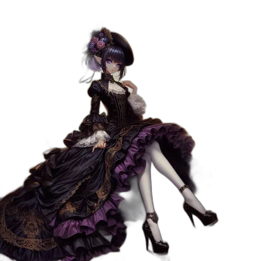 dress, hat, concept art, fantasy art transparent PNG cut-out