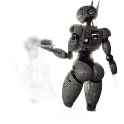 robot, weapon, staff, concept art transparent PNG cut-out