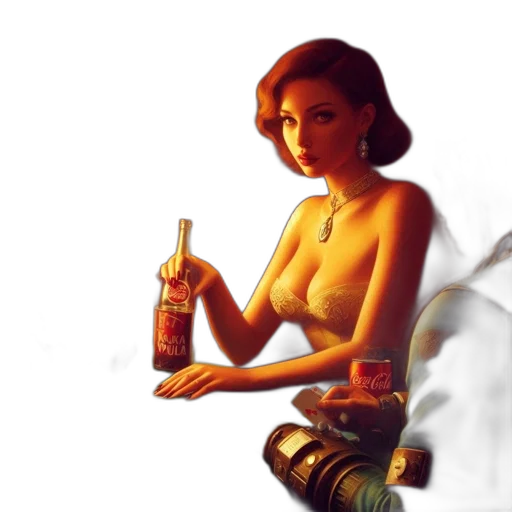 bottle, dress, concept art, comic book art transparent PNG cut-out