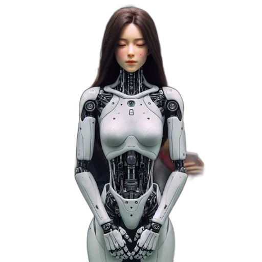 robot, dress, 3d render, concept art transparent PNG cut-out