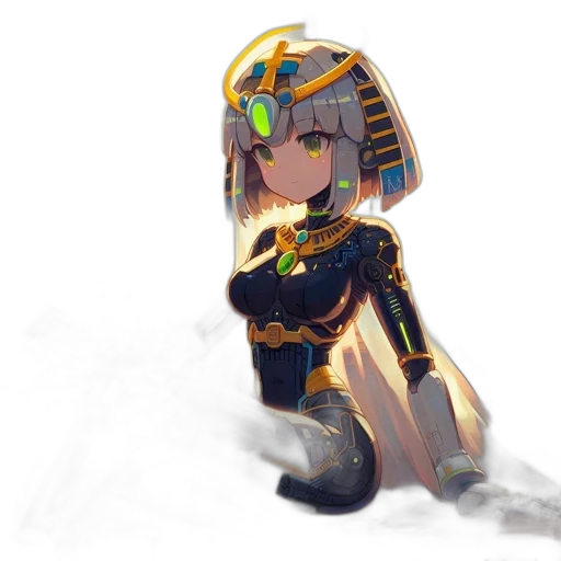 robot, crown, weapon, dress transparent PNG cut-out