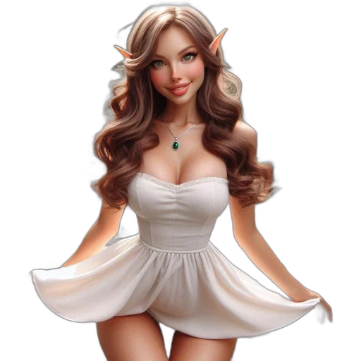 dress, fantasy art, photorealistic, cartoon transparent PNG cut-out
