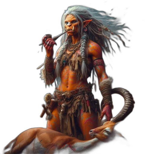 creature, staff, animal, fantasy art transparent PNG cut-out