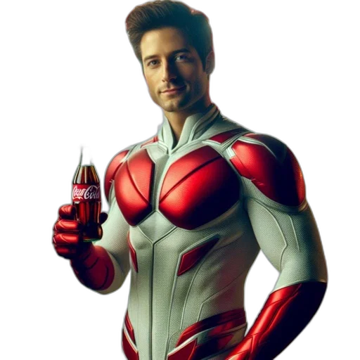 robot, bottle, jacket, comic book art transparent PNG cut-out