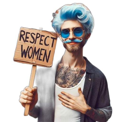 face, concept art, person, blue transparent PNG cut-out