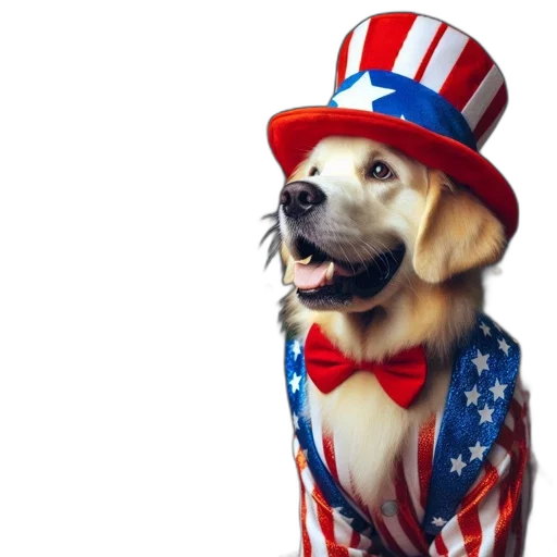 animal, hat, american, flag-clad transparent PNG cut-out
