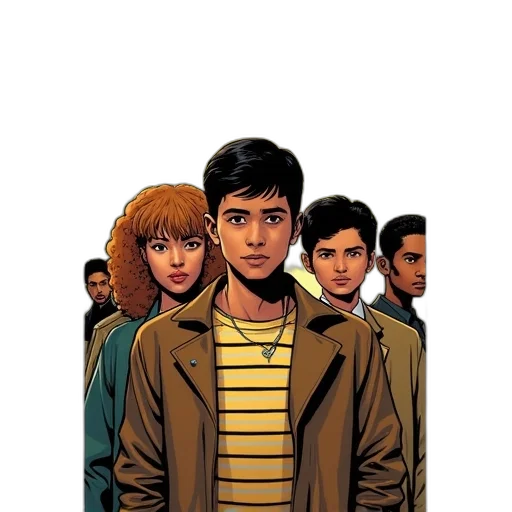 jacket, face, comic book art, cartoon transparent PNG cut-out
