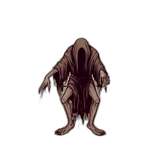 creature, mask, jacket, staff transparent PNG cut-out