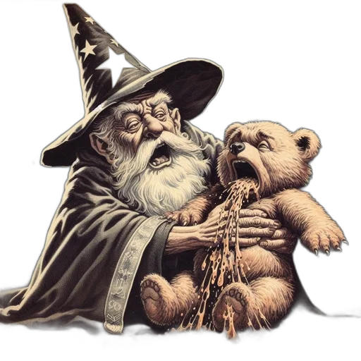fantasy art, concept art, elderly, wizard transparent PNG cut-out