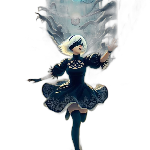 staff, dress, robot, crown transparent PNG cut-out