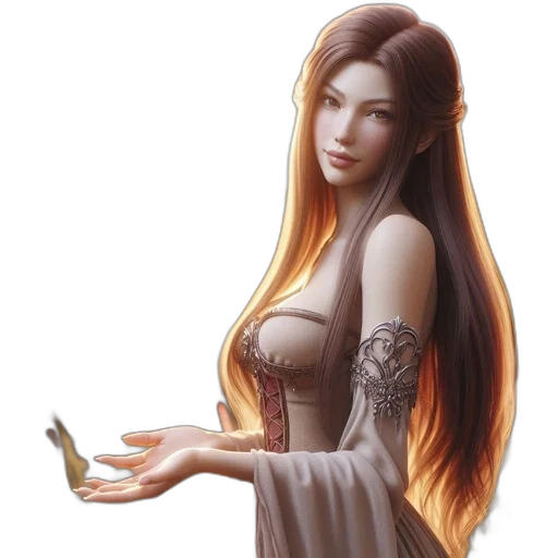 dress, jewelry, hair, dragon transparent PNG cut-out