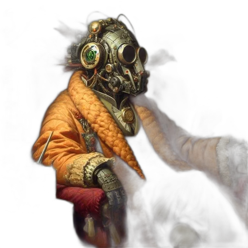 mask, creature, robot, staff transparent PNG cut-out