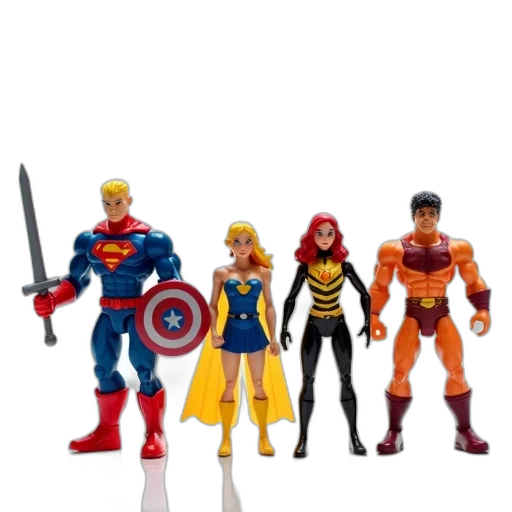 comic book art, concept art, 3d render, collection transparent PNG cut-out