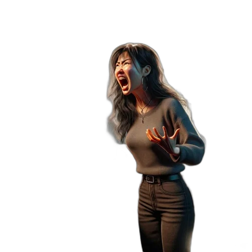 concept art, 3d render, woman, gray transparent PNG cut-out