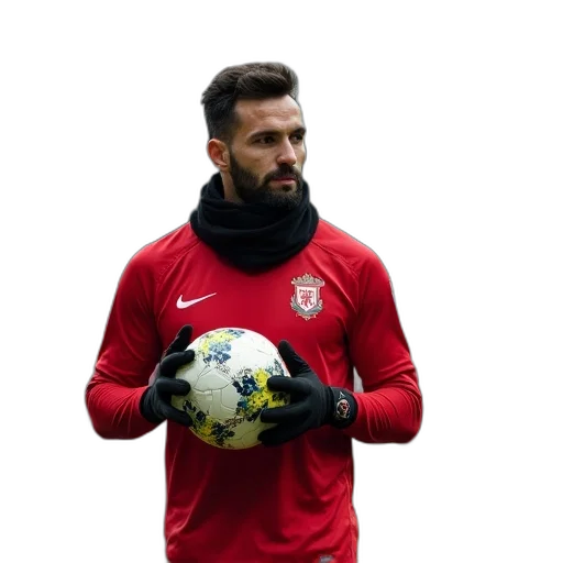 jacket, soccer, player, red transparent PNG cut-out
