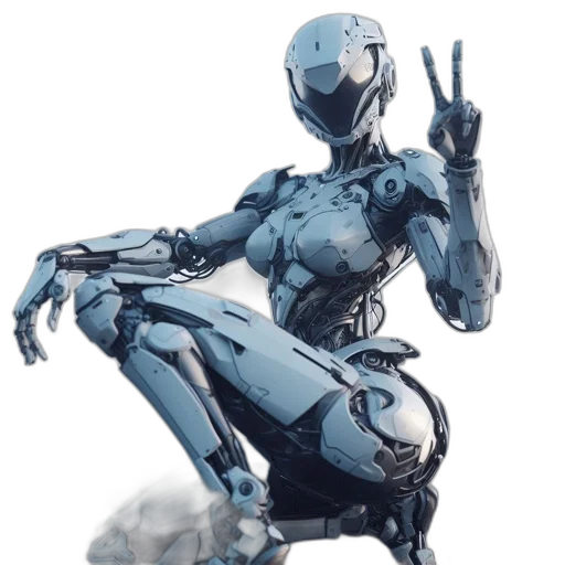robot, concept art, cyberpunk, 3d render transparent PNG cut-out
