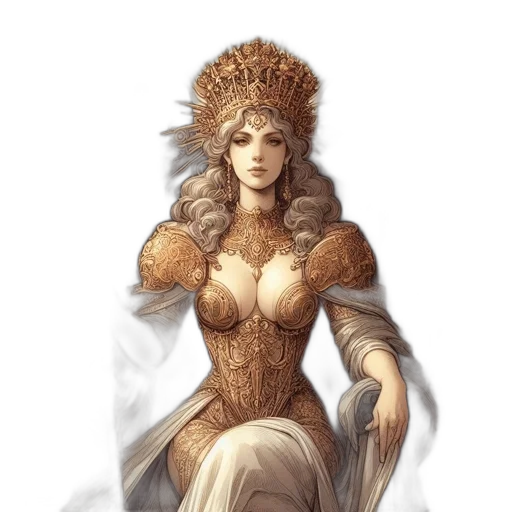 crown, dress, hat, staff transparent PNG cut-out