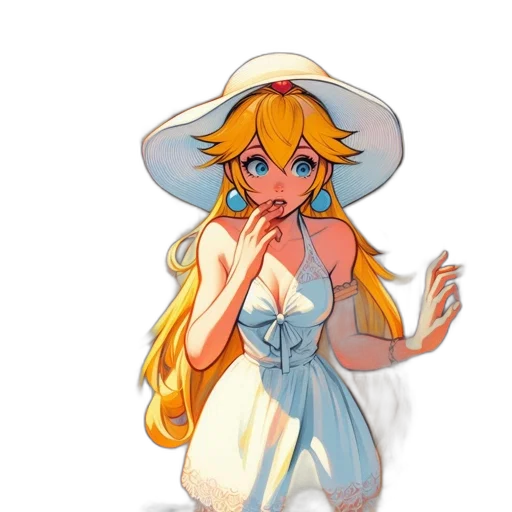 dress, hat, staff, crown transparent PNG cut-out