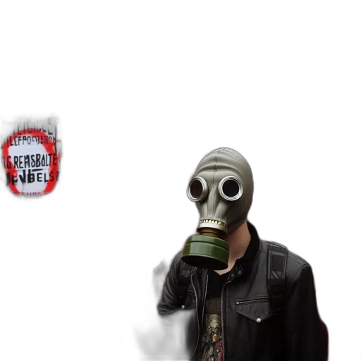 mask, robot, jacket, bottle transparent PNG cut-out