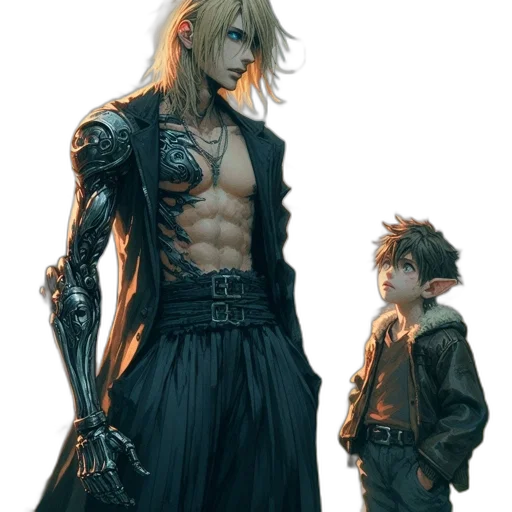 sword, jacket, weapon, concept art transparent PNG cut-out