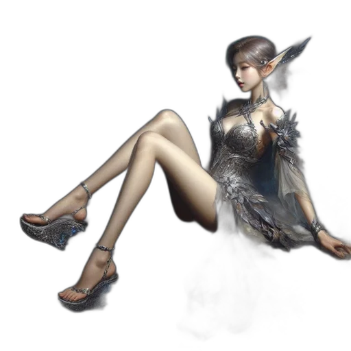 dress, staff, sword, dragon transparent PNG cut-out