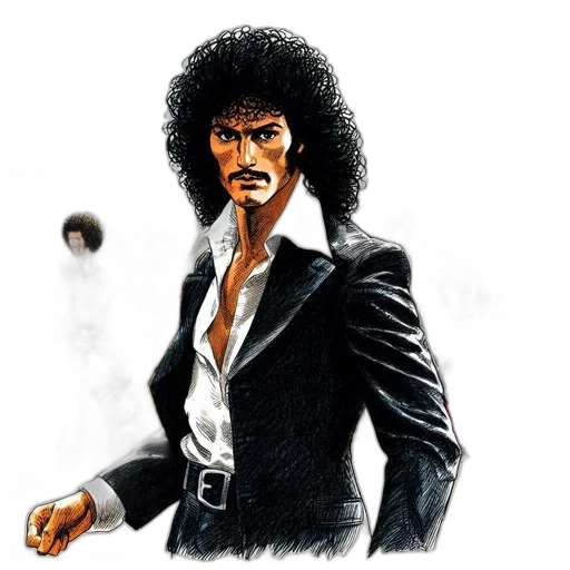 staff, face, jacket, comic book art transparent PNG cut-out