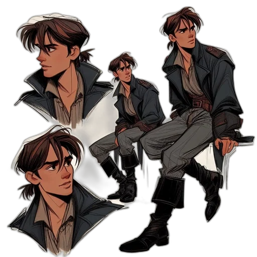 jacket, concept art, comic book art, cartoon transparent PNG cut-out