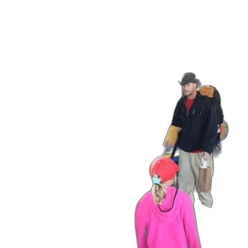jacket, hat, staff, creature transparent PNG cut-out