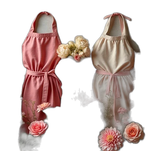 dress, mask, flower, 3d render transparent PNG cut-out