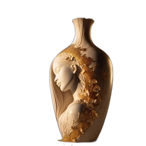 bottle, jewelry, crown, photorealistic transparent PNG cut-out