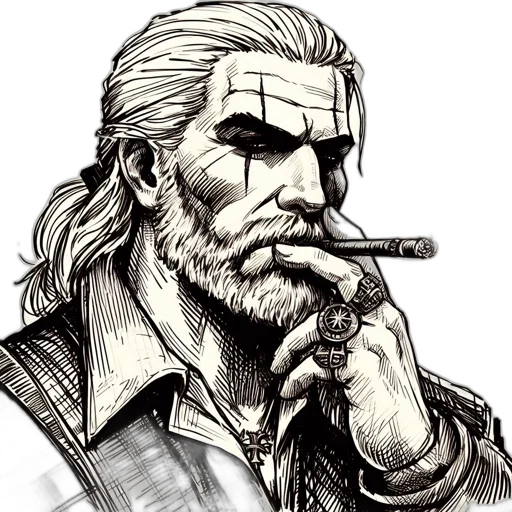 face, weapon, comic book art, concept art transparent PNG cut-out
