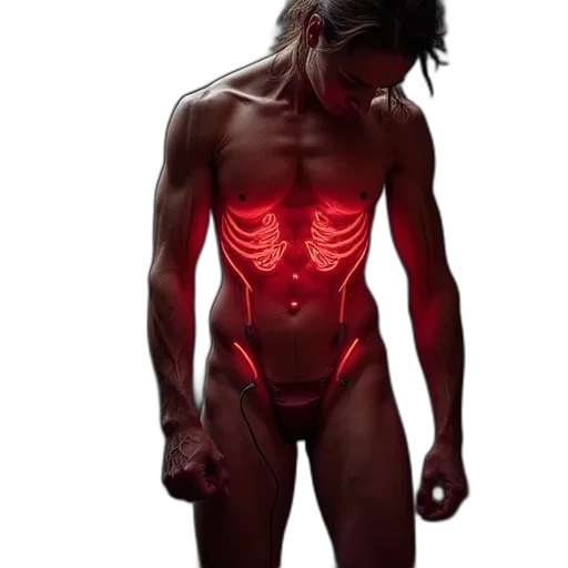 cyberpunk, concept art, red, electric transparent PNG cut-out