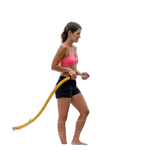 staff, 3d render, woman, pink transparent PNG cut-out