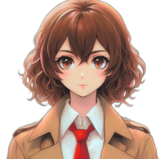 jacket, face, hair, staff transparent PNG cut-out