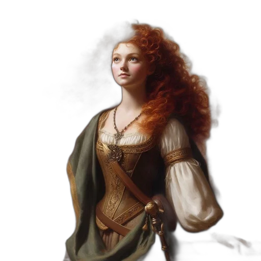 dress, staff, sword, fantasy art transparent PNG cut-out