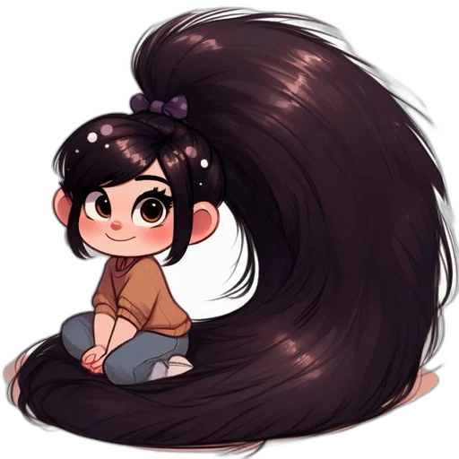 hair, staff, creature, anime transparent PNG cut-out