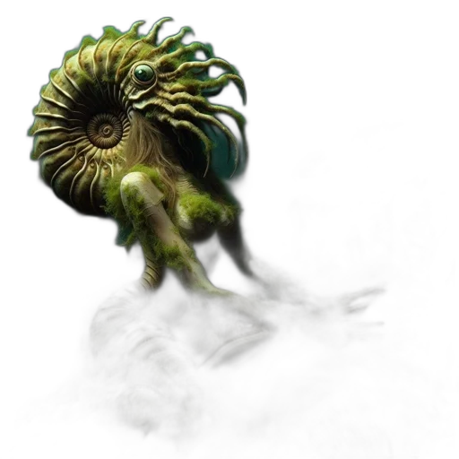 creature, hair, staff, mask transparent PNG cut-out