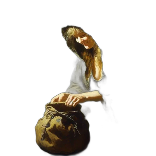 hat, staff, dress, hair transparent PNG cut-out