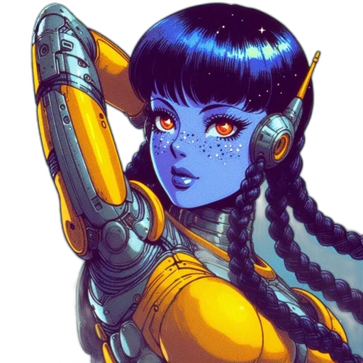 robot, staff, fantasy art, concept art transparent PNG cut-out