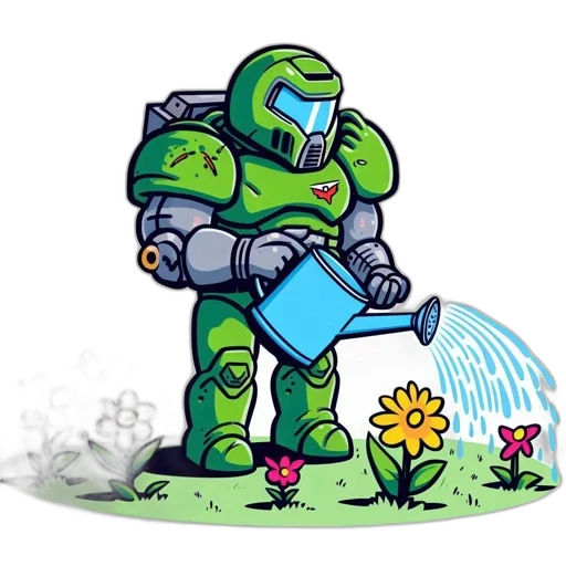 robot, pixel art, concept art, comic book art transparent PNG cut-out
