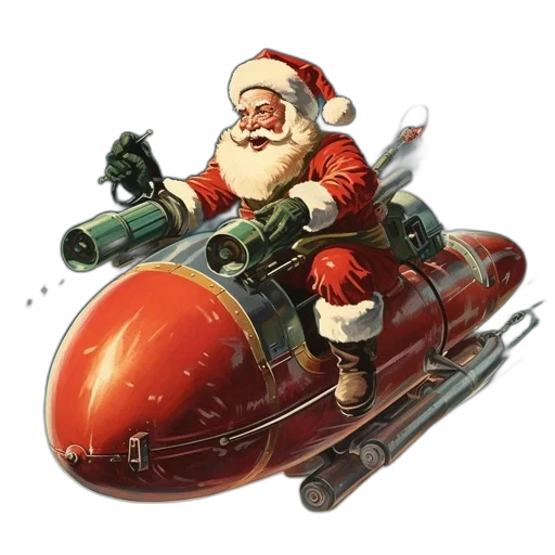 concept art, santa, claus, rides transparent PNG cut-out