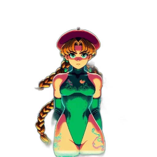 dress, vaporwave, concept art, pixel art transparent PNG cut-out
